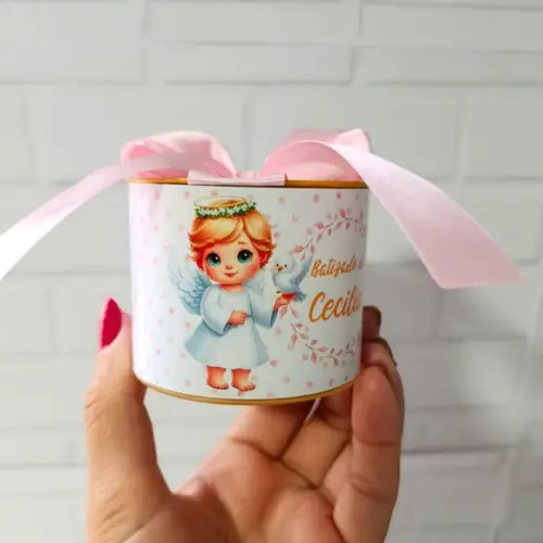 Mini Tubolatas 5x6 Personalizadas Batizado Menina