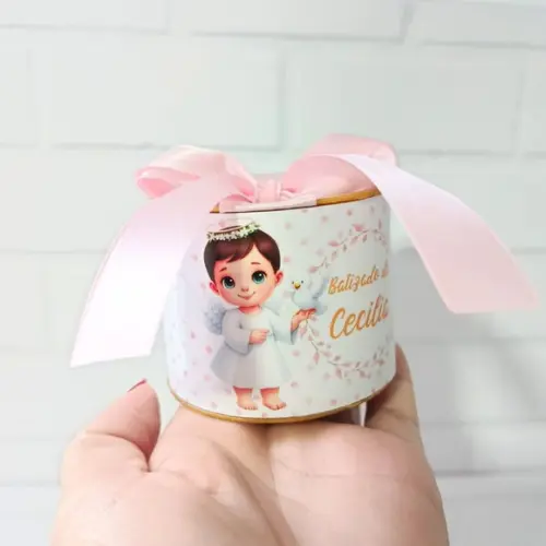 Mini Tubolatas 5x6 Personalizadas Batizado Menina