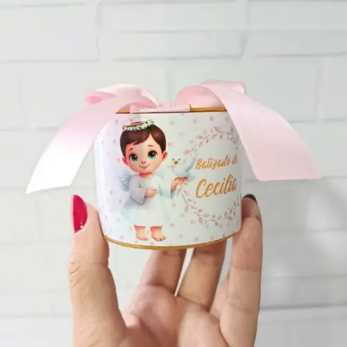 Mini Tubolatas 5x6 Personalizadas Batizado Menina