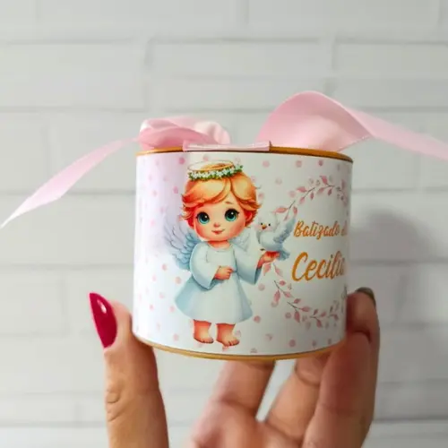 Mini Tubolatas 5x6 Personalizadas Batizado Menina