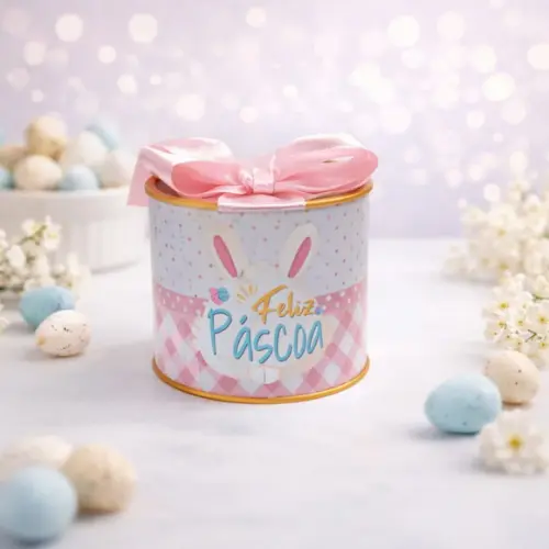 Mini Tubolatas 5x6 Personalizadas Páscoa Coelhinha Rosa
