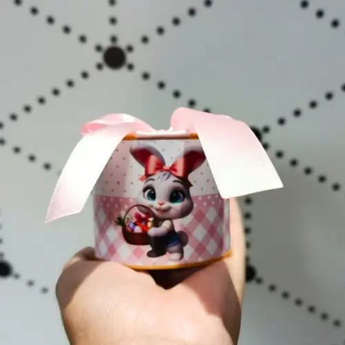 Mini Tubolatas 5x6 Personalizadas Páscoa Coelhinha Rosa