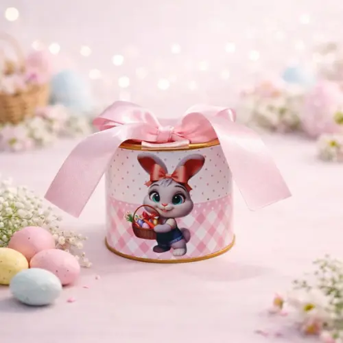 Mini Tubolatas 5x6 Personalizadas Páscoa Coelhinha Rosa