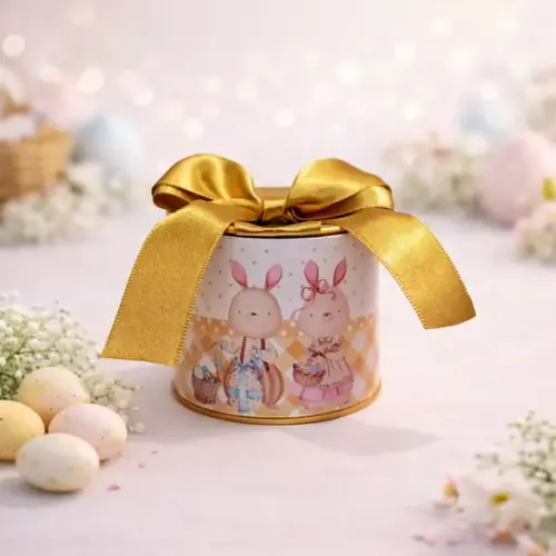 Mini Tubolatas 5x6 Personalizadas Páscoa Coelhinhos Dourado