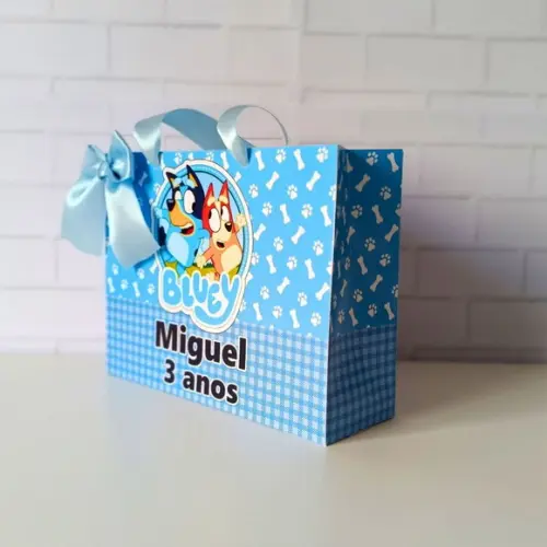 Sacolinha Personalizada (m 20x15 ) Bluey Azul