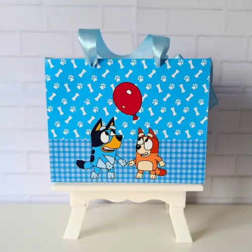 Sacolinha Personalizada (m 20x15 ) Bluey Azul