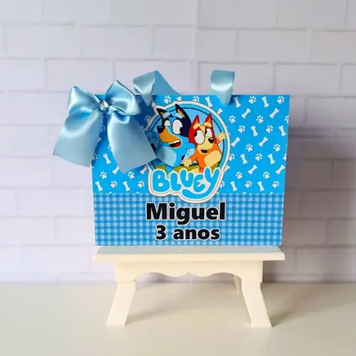 Sacolinha Personalizada (m 20x15 ) Bluey Azul