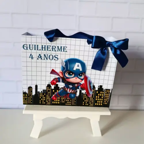 Sacolinha Personalizada (m 20x15 ) Capitão América Cute