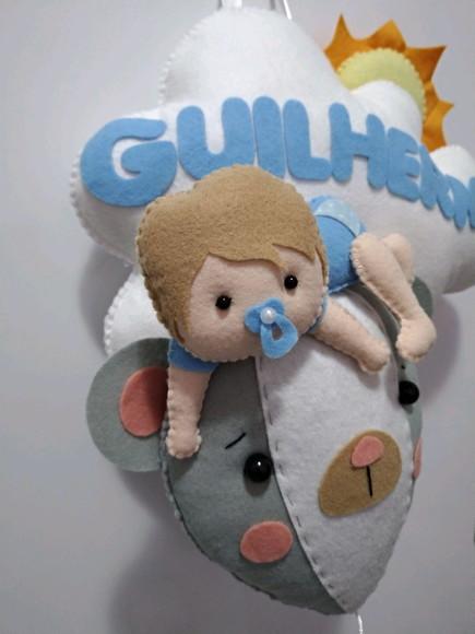 Enfeite de porta bebê urso