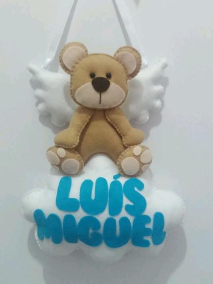Enfeite de Porta urso anjinho