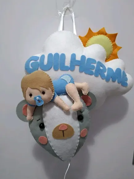Enfeite de porta bebê urso