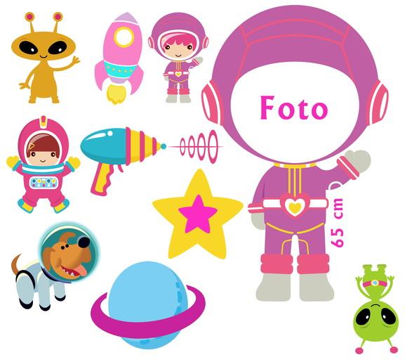 Cenário De Foto Astronautas, Totem Enfeite De Festa