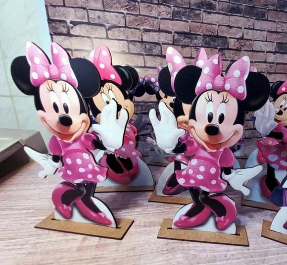 Centro de Mesa - Enfeite para Festa Minnie com 16 Unidades