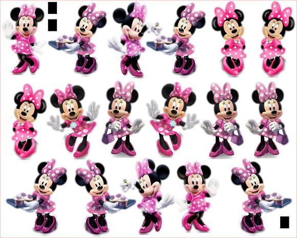 Centro de Mesa - Enfeite para Festa Minnie com 16 Unidades