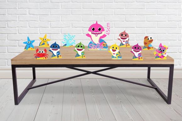 Display baby shark , totem enfeite de aniversario