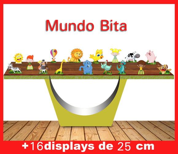 Display de mesa mundo Bita, totem enfeite de aniversario