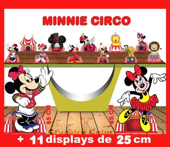 Display minnie circo, totem enfeite de aniversario