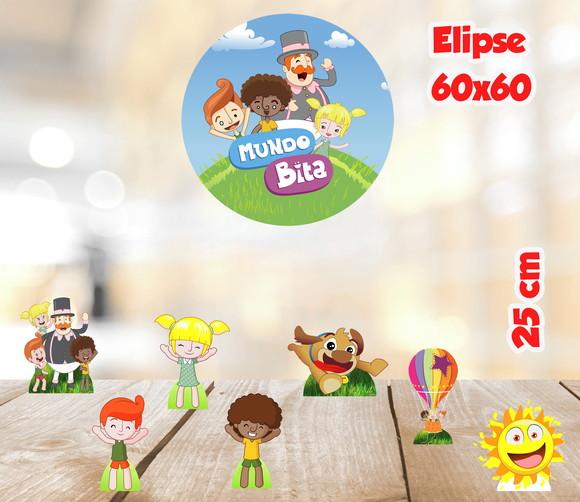 Display Mundo Bita e Elipse para pendurar feito em mdf 3mm