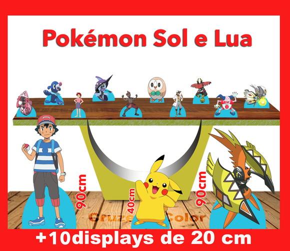 Display Pokemon Lua E Sol, Totem Enfeite De Aniversario