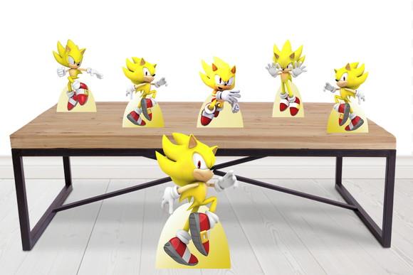 Display Sonic Amarelo, Totem Enfeite de Aniversario