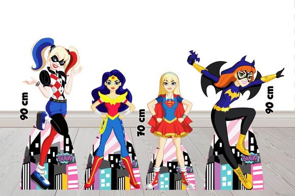 Display Super Heroinas, Totem Enfeite de Aniversario
