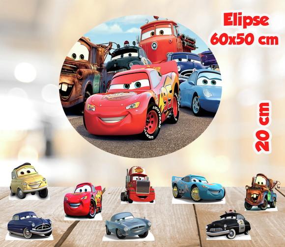 Displays Carro Mcqueen e Elipse de Mdf 3mm