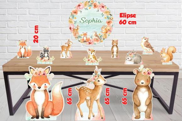 Displays Bicho do Bosque e Elipse 60x60 em mdf de 3mm