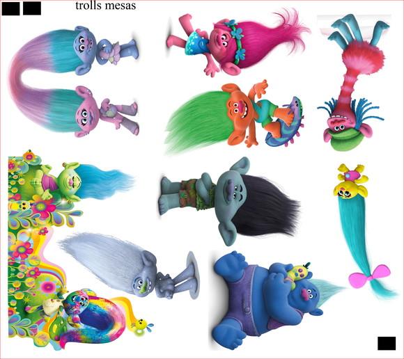 Displays de Mesa trolls, enfeite de aniversario