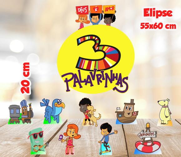 Displays Tres Palavrinhas E Elipse 55x60 Mdf De 3mm