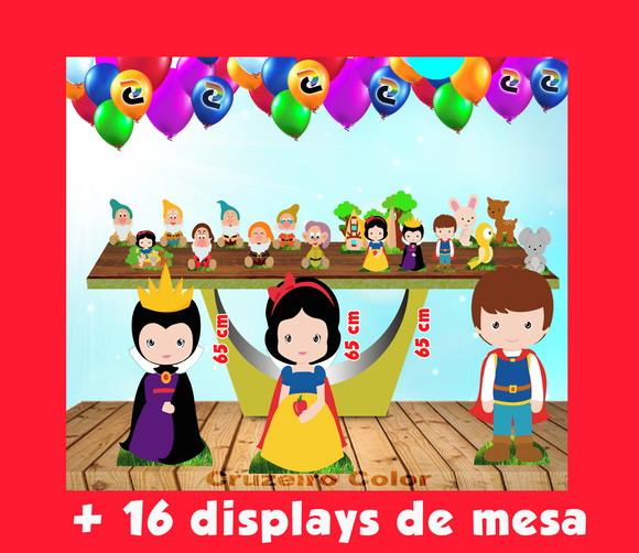 Kit Totem Branca De Neve 65 Cm E Displays De Mesa