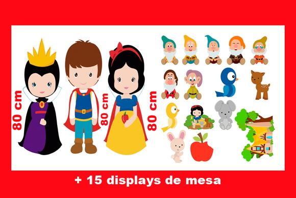 Kit Totem Branca De Neve Chão E Displays De Mesa