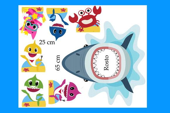 Placa Shark Baby Para Foto E 6 Displays De 25 Cm