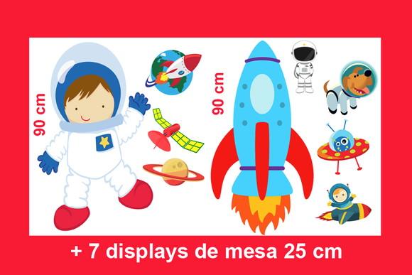Totem Astronauta de chão 90 cm e Displays de mesa