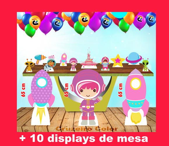 Totem Astronauta de chão e Displays de mesa
