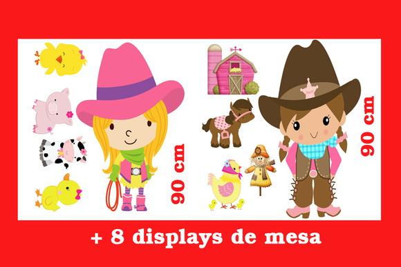 Totem De Chão Fazendinha Menina E Displays De Mesa