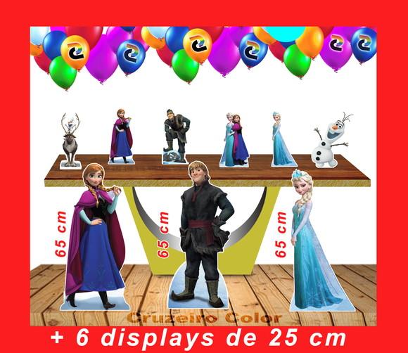 Totem de Chão Frozen e Displays de Mesa 65cm e 20 cm