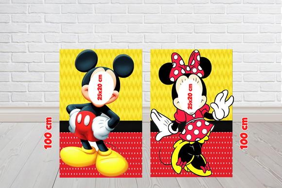 Totem Mickey e Minie para Foto de Chão e Mesa