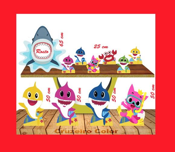 Totem Shark Baby,placa Para Foto E Displays De Mesa