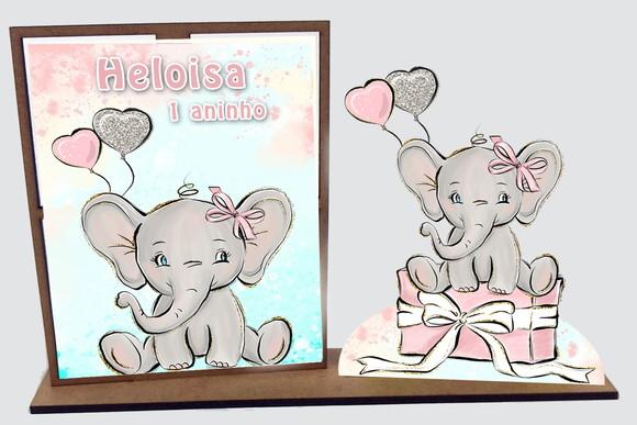 Lembrancinha Elefante Fofo com Balão, com 10 Unidades