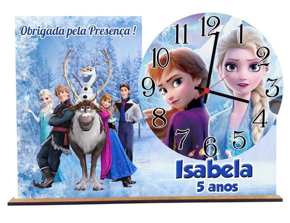 Relogio de Mesa Frozen Lembrancinha com 5 Unidades
