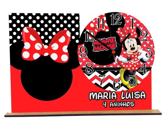 Relogio Minnie Vermelha com 5 Unidades