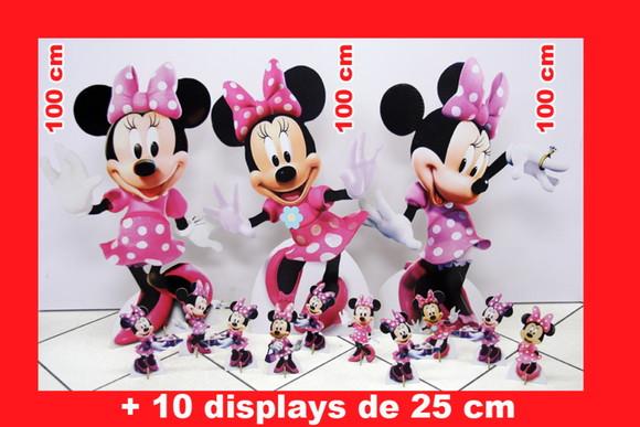 Totem de Chão Minnie Rosa e Displays de Mesa