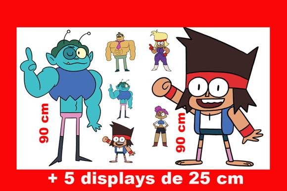 Totem de Chão Ok Ko Let's Be Heroes Ko e Displays de Mesa