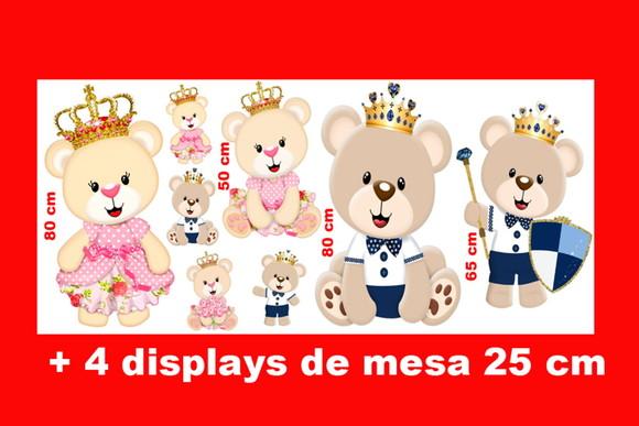 Totens de Chão Ursinha Princesa e Displays de Mesa