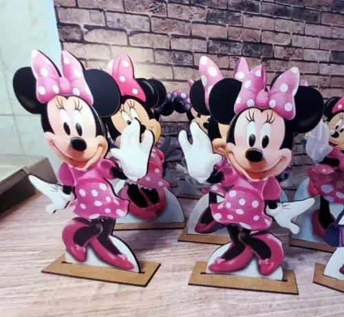 Centro de Mesa - Enfeite para Festa Minnie com 16 Unidades