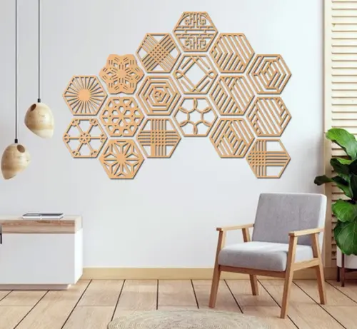 Cobogo Painel Decorativo Vasado Hexagonal Kit 17 Peças