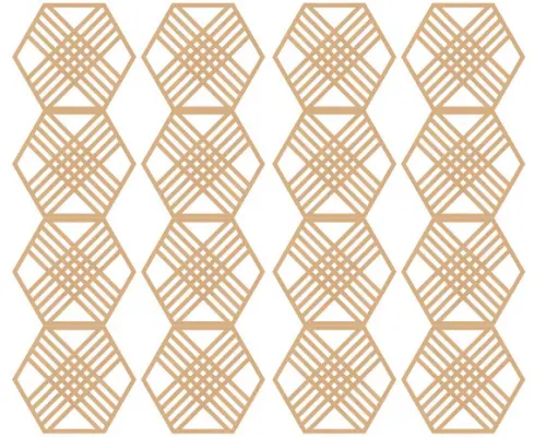 Cobogo Painel Decorativo Hexagonal com 16 placas
