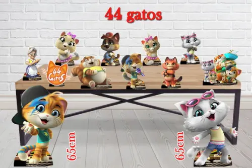 Display 44 gatos , totem enfeite de aniversario
