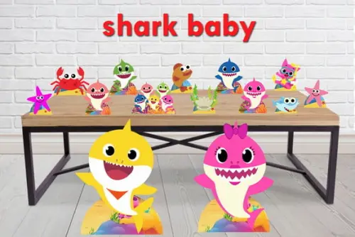 Display baby shark , totem enfeite de aniversario