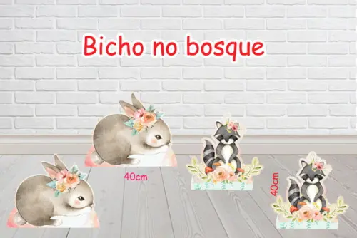 Display Bicho no bosque totem decorativo de 40cm